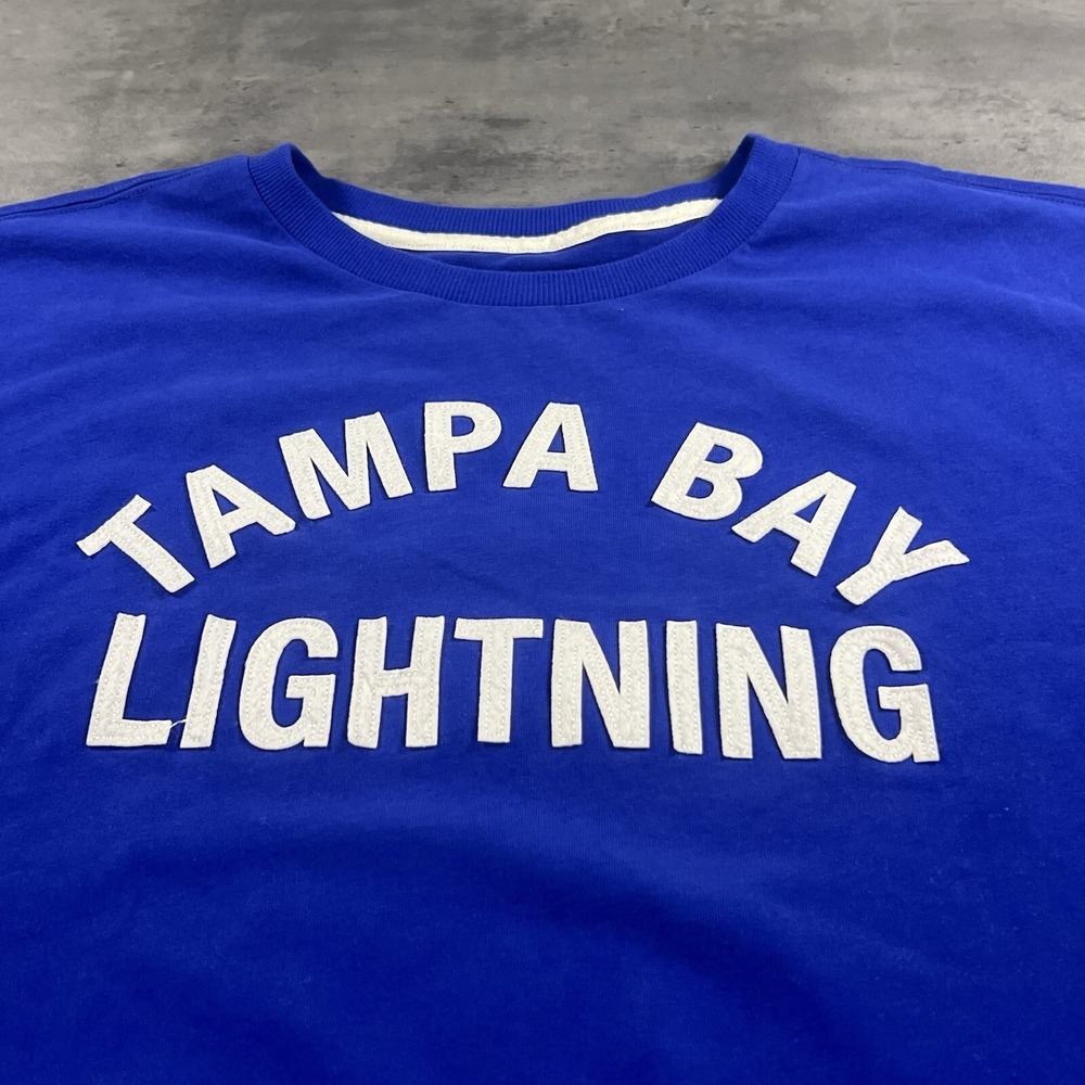 Fanatics Tampa Bay Lightning Shirt Adult 2XL XXL Blue Embroidered Patch NHL